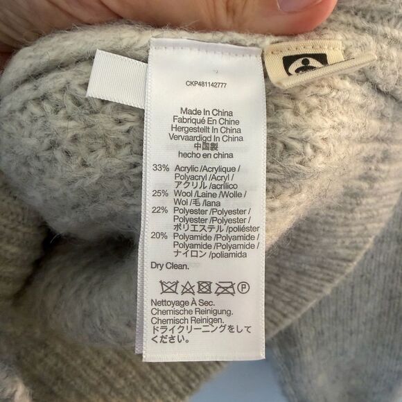 Madewell Wool Blend Crewneck Wedge Long Sleeve Sweater XS - Picture 7 of 8